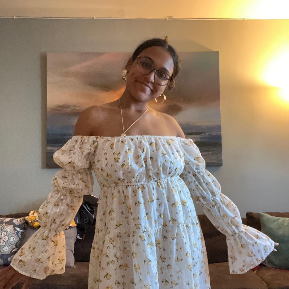 Off shoulder, baby doll dress